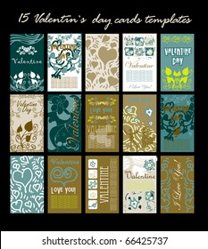 15 Valentin`s day cards templates set. To see similar