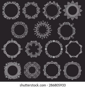 15 Vector circles mandalas inspired decoration. Round Islam, Arabic, Indian, ornaments