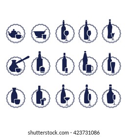15 vector icons of drinks