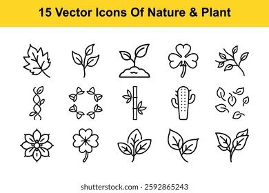 15 Vector Icons Of Nature And Plant