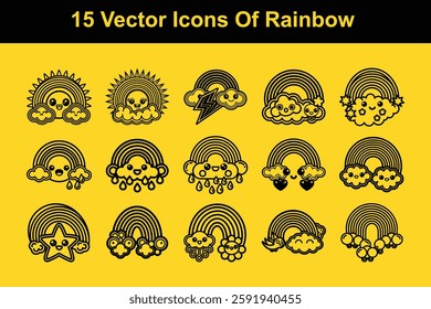 15 Vector Icons Of Rainbow