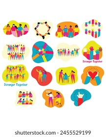 15 Vectores que muestran la inclusión de la igualdad de diversidad