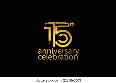  15 year anniversary celebration abstract style logotype. anniversary with purple, yellow, orange color isolated on white background, vector design for celebration vector