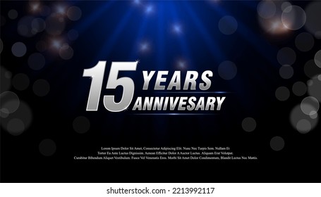 15 year anniversary celebration on dark blue background vector