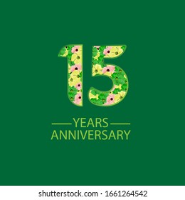 15 Year Anniversary Celebration Vector Template Design Illustration