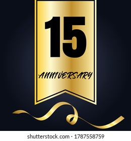 15 year anniversary celebration, vector design for celebrations, invitation cards and greeting cards