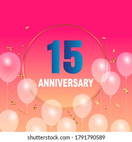 15 year anniversary celebration, vector design for celebrations, invitation cards and greeting cards