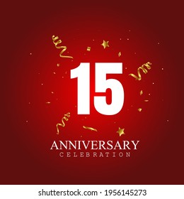 15 year anniversary celebration, vector design for celebrations, invitation cards and greeting cards