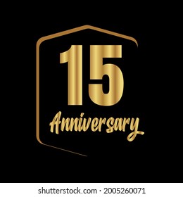 Celebración del 15 aniversario, diseño vectorial para celebraciones, tarjetas de invitación y tarjetas de felicitación