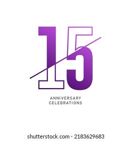 15 year anniversary design template. vector template illustration