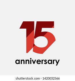 15 Year Anniversary Elegant for Celebration Vector Template Design Illustration