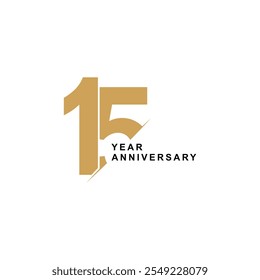 15 Year Anniversary icon logo vector design illustration white background