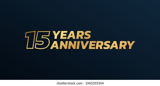 15 year anniversary logo design. 15th birthday celebration icon or badge. Vector illustration.