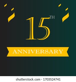 15 year anniversary logo template, 15 year anniversary icon label, 15 year anniversary party symbol