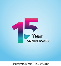 15 Year Anniversary Logo Vector Template Design Illustration