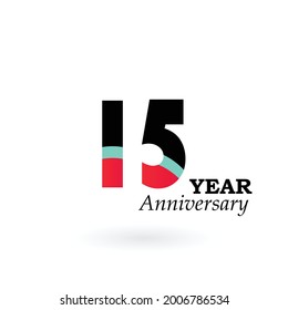 15 Year Anniversary Logo Vector Template Design Illustration