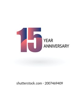 15 Year Anniversary Logo Vector Template Design Illustration