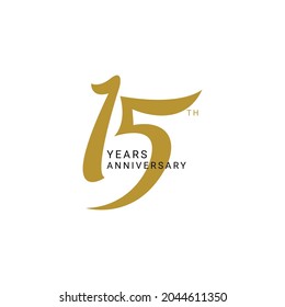 Logo de 15 años, elemento Diseño de plantilla vectorial para cumpleaños, invitación, boda, jubileo e ilustración de tarjeta de saludo.