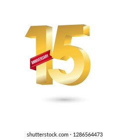 15 Year Anniversary Vector Template Design Illustration