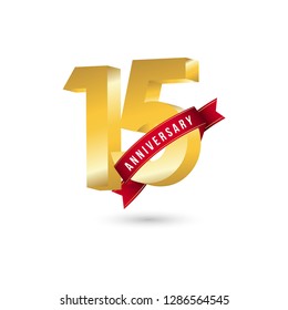 15 Year Anniversary Vector Template Design Illustration