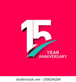 15 Year Anniversary Vector Template Design Illustration