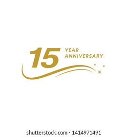 15 Year Anniversary Vector Template Design Illustration