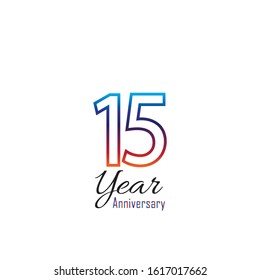 15 Year Anniversary Vector Template Design Illustration elegant blue and orange.