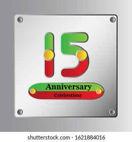 15 Year Anniversary Vector Template Design Illustration