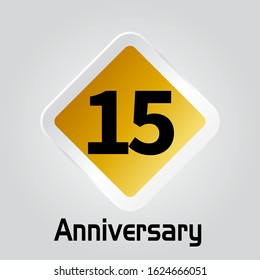 15 Year Anniversary Vector Template Design Illustration