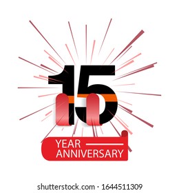 15 Year Anniversary Vector Template Design Illustration