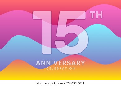 15 Year Anniversary Vector Template Design Illustration
