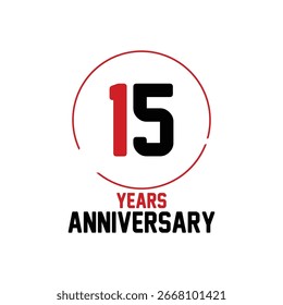 Ilustración de diseño de Plantilla de Vector de 15 años de aniversario
