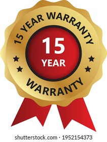 15 year warranty badge, warranty certificate, 15 year warranty logo, Year Warranty Logo Vector Photo