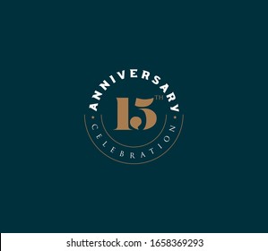 15 years anniversary or birthday celebration design template Vector.