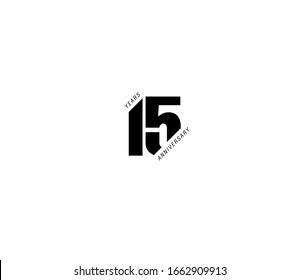 15 years anniversary or birthday celebration design template Vector.