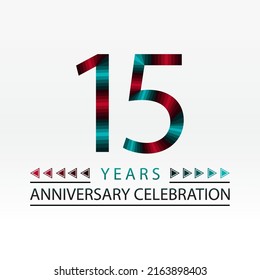 15 Years anniversary celebration 3D vector template design illustration