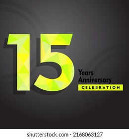 15 Years anniversary celebration 3D vector template design illustration