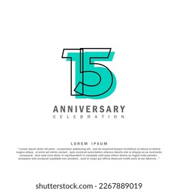 15 Years anniversary celebration 3d vector template design illustration