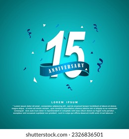 15 Years anniversary celebration 3d vector template design illustration
