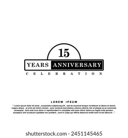 15 years anniversary celebration 3d vector template design illustration