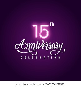 15 years anniversary celebration 3d vector template design illustration