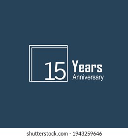 15 Years Anniversary Celebration Blue Color Vector Template Design Illustration