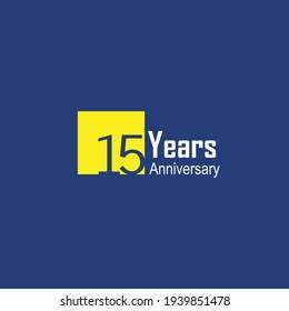 15 Years Anniversary Celebration Color Vector Template Design Illustration