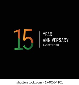 15 Years Anniversary Celebration Color Vector Template Design Illustration