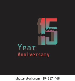 15 Years Anniversary Celebration Color Vector Template Design Illustration