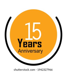 15 Years Anniversary Celebration Color Vector Template Design Illustration