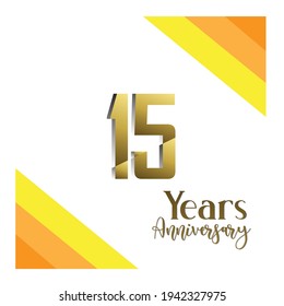15 Years Anniversary Celebration Color Vector Template Design Illustration