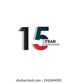 15 Years Anniversary Celebration Color Vector Template Design Illustration