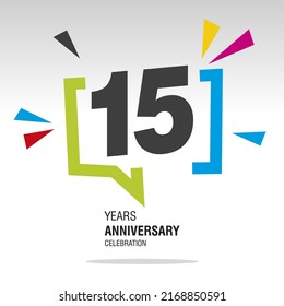 15 Years Anniversary celebration colorful white modern number logo icon banner