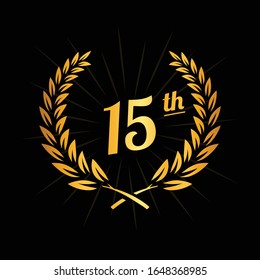 15 years anniversary celebration design template. 15th anniversary logo. Vector and illustration.